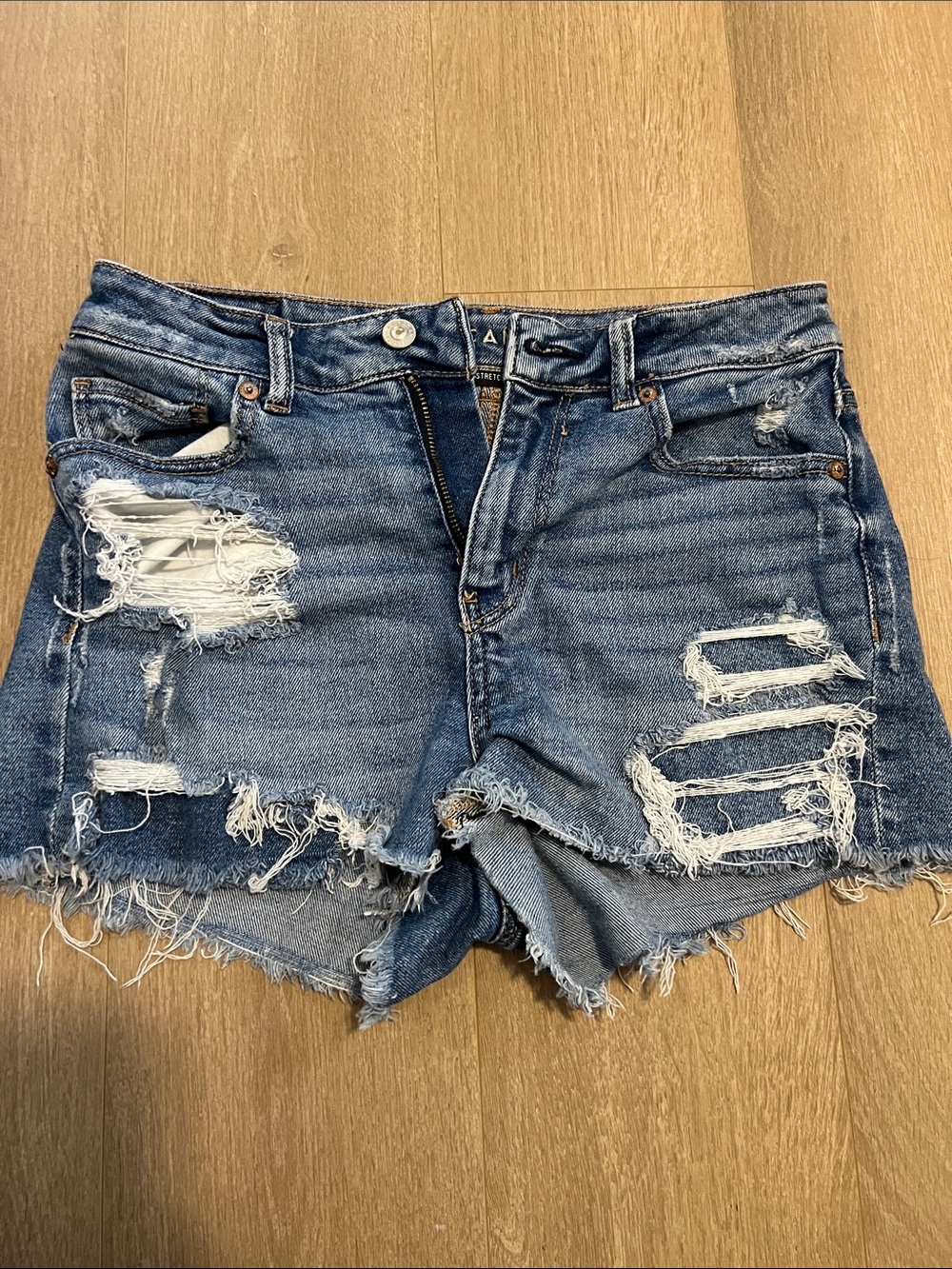 American Eagle Mid-Rise Distressed Denim Cutoff Shorts